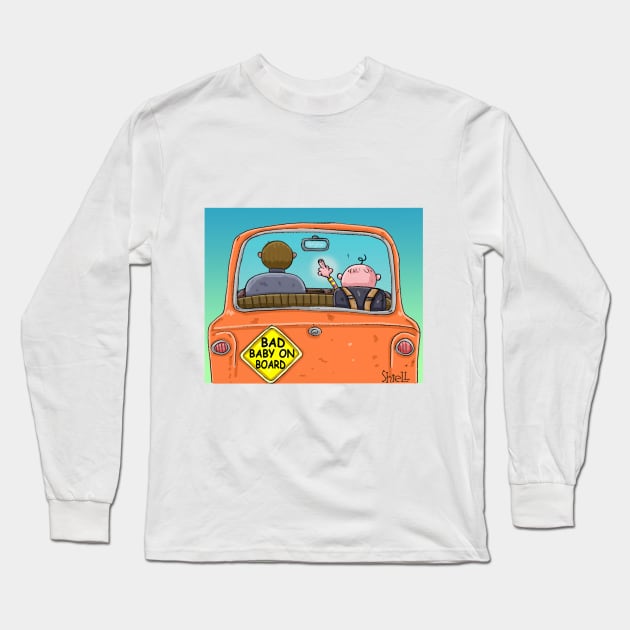 Bad Baby on Board Long Sleeve T-Shirt by macccc8